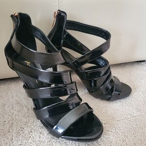Black Strappy Women's Heels